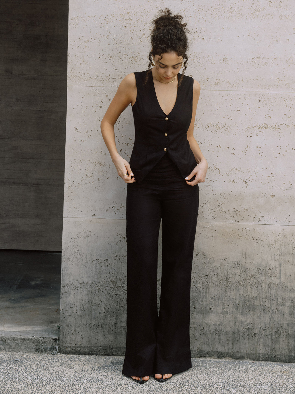 Maxct Tailored Metal Button Waistcoat With Pants Set