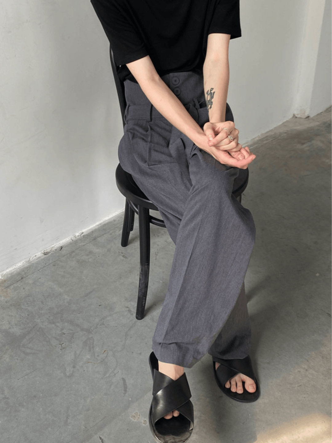Maxct [COLN] high-waisted straight-leg pants NA321