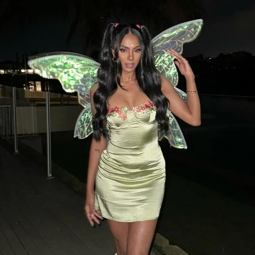 Spring Bling Satin Mini Dress Maxct