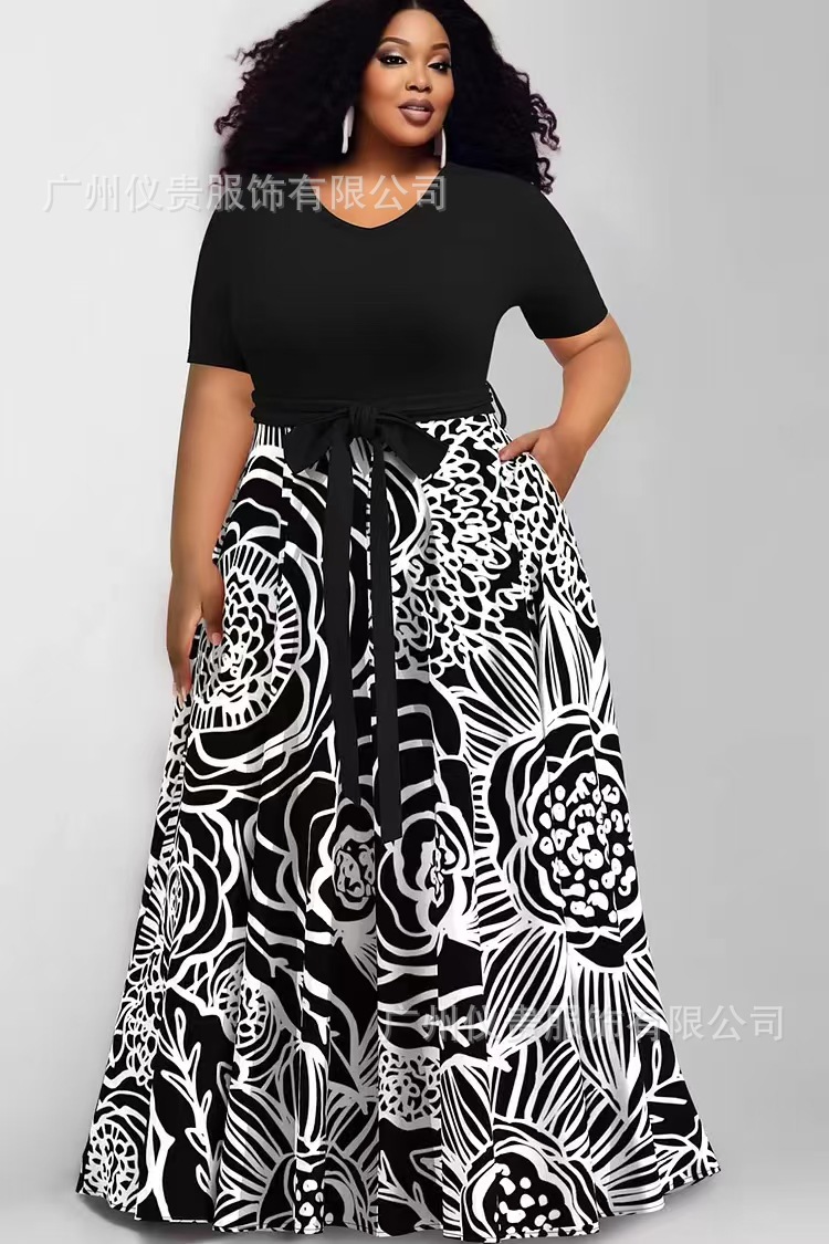 Maxct Size Casual Dress New Women's Dress With Fashion Printing And Color Impact Dress