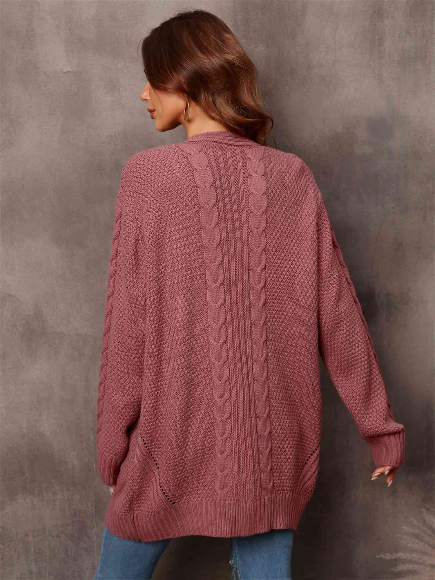 Maxct &Mixed Knit Open Front Longline Cardigan