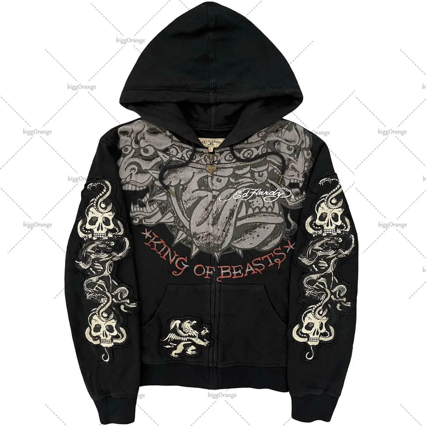 Maxct Y2K Hoodies Joker Casual Versatile Harajuku Style Zipper Sweatshirt Men Gothic Rock Skull Bones Oversized Hoodie Men Streetwear 1017