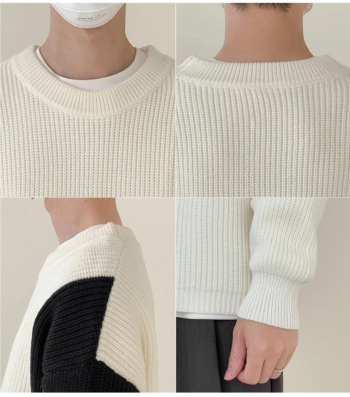 Maxct Color Block Crew Neck Sweater