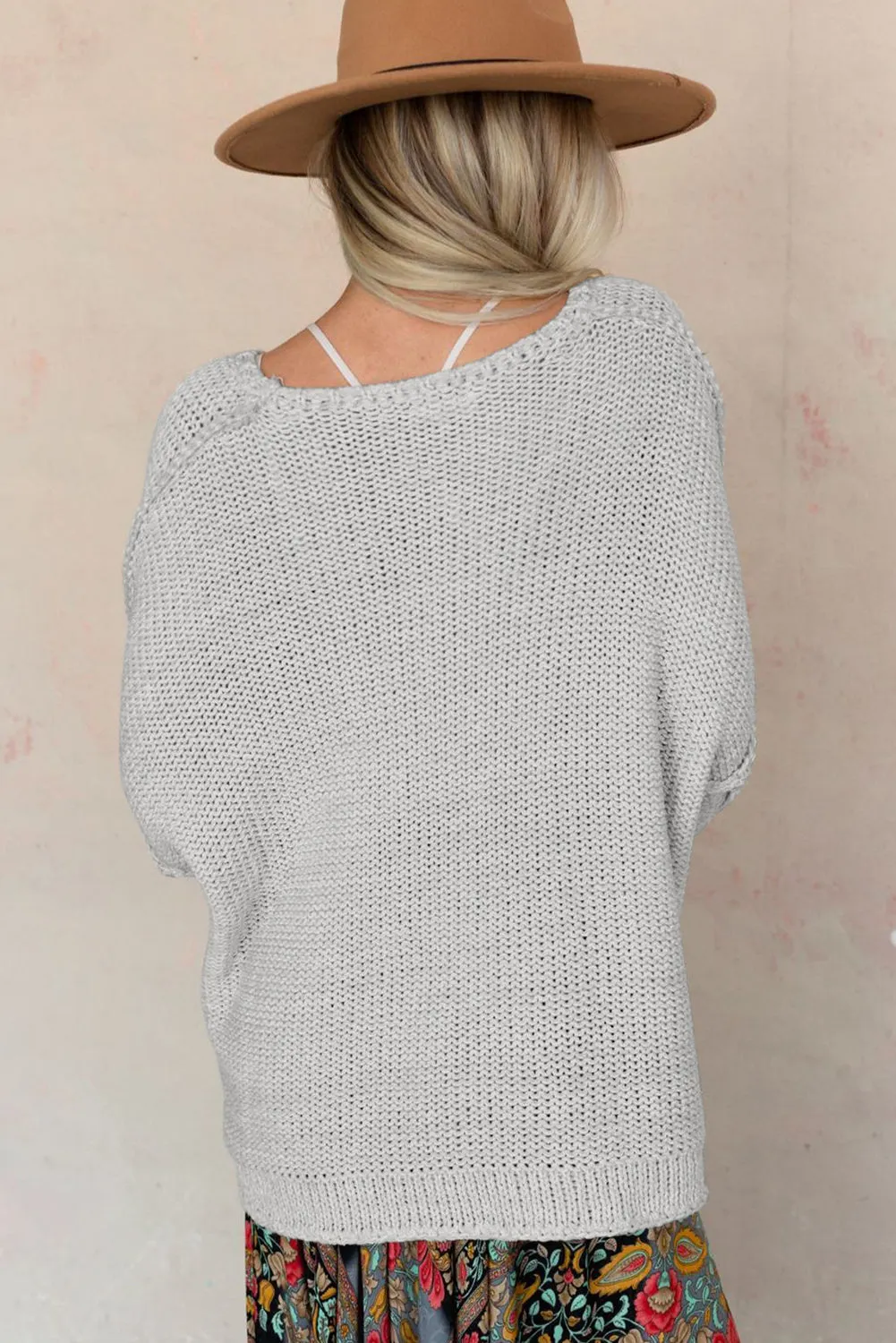 Maxct &Round Neck Dropped Shoulder Sweater