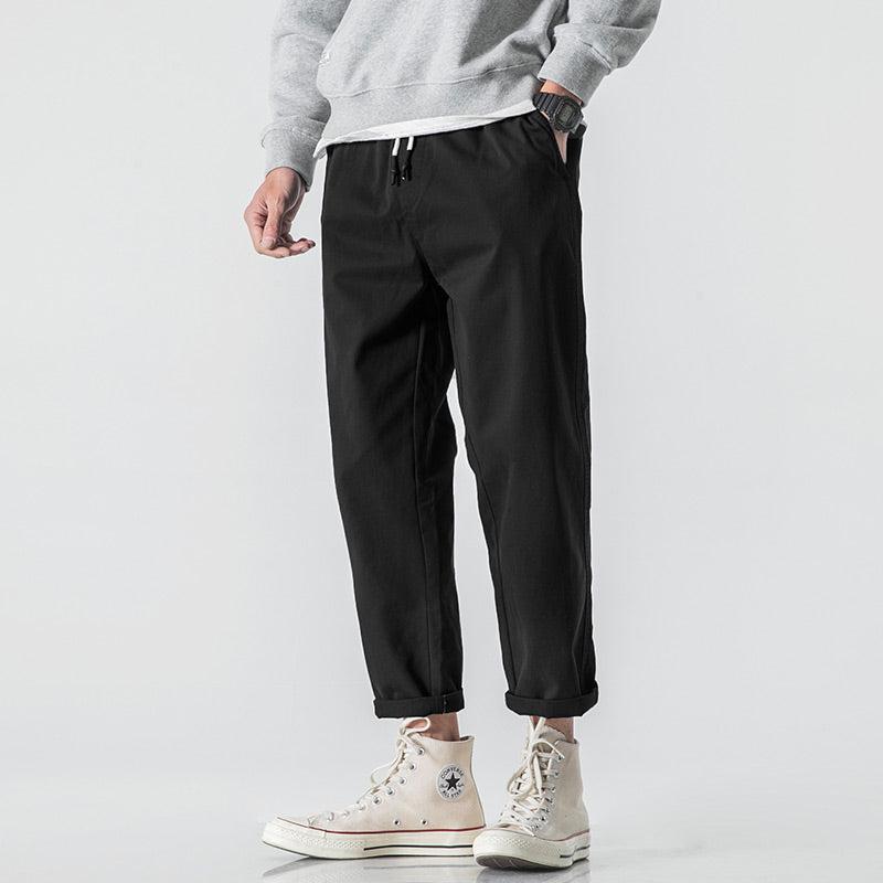Maxct Spring Drawstring Cotton Elastic Waist Pants