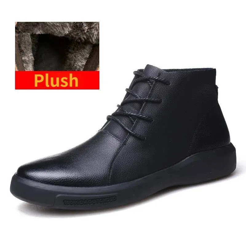 Leather Retro Motorcycle Boots - Classic Chelsea Style for Men Maxct