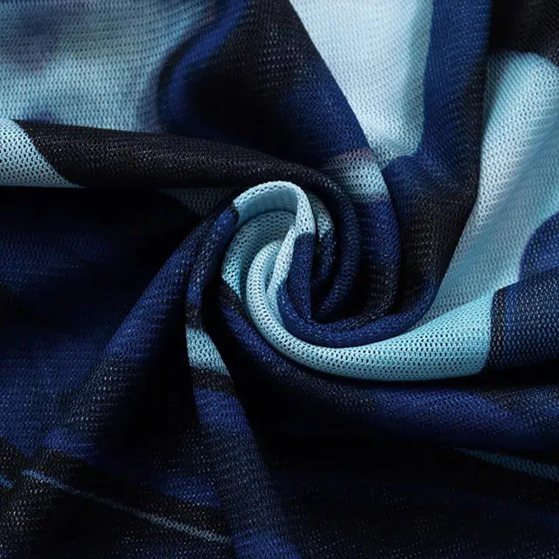 Maxct &Cyberpunk Blue Aura Sheer Top