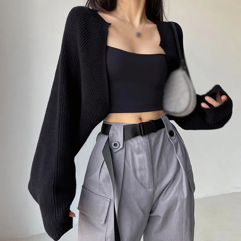 Maxct Autumn New Knitted Short Cardigan sweater Shawl Chic Korean Sle Versitile Fashion Women's Top