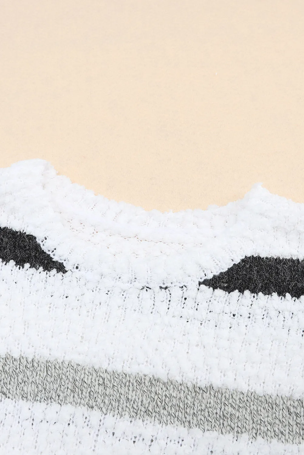 Maxct &Striped Round Neck Dropped Shoulder Sweater