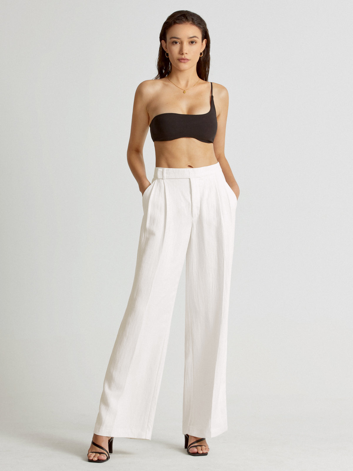 Maxct High Waisted Wide Leg Linen Pants