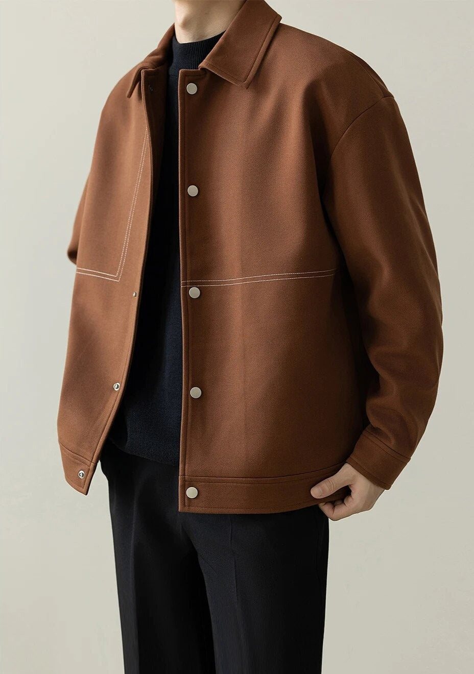 Maxct Contrast Stitch Minimal Jacket