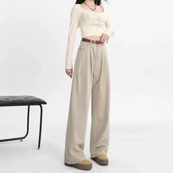 Women's High-Rise Non-Stretch Wide-Leg Jeans