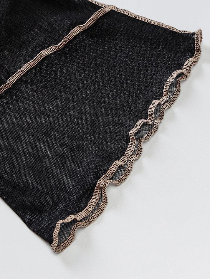 Maxct Mesh Long Sleeve Crop Blouse