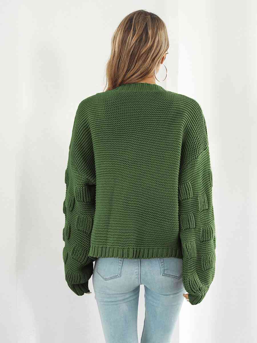 Maxct &Open Front Ribbed Trim Cardigan