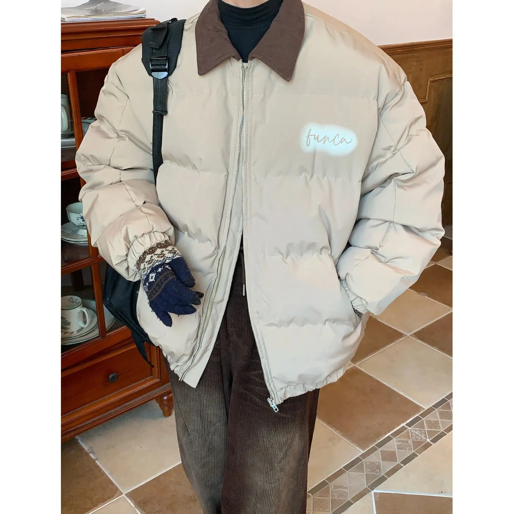 Maxct Corduroy Casual Loose Puffer Jacket