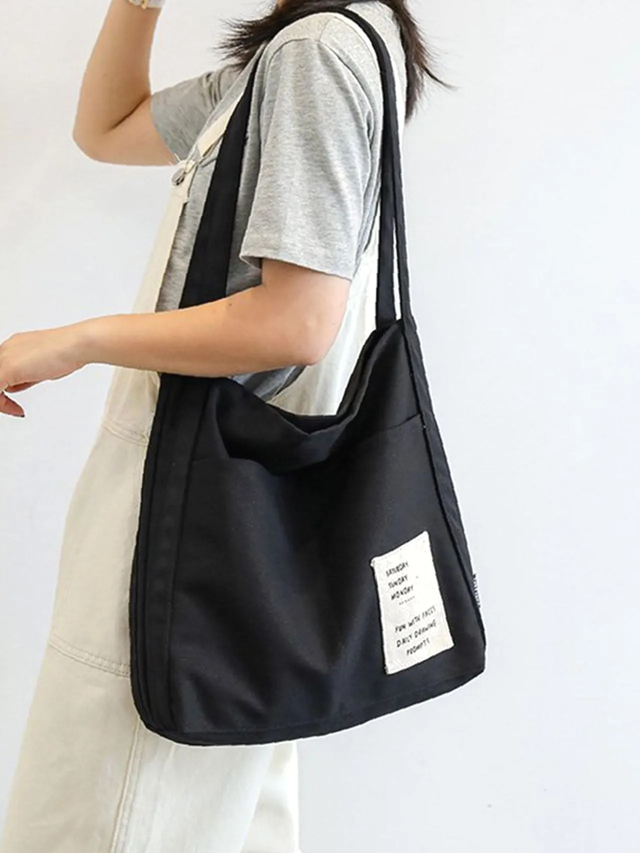 Maxct - Patch Decor Shoulder Tote Bag  - Women Tote Bags