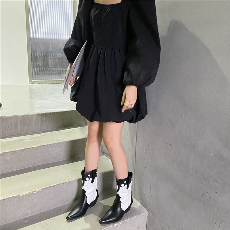 Totem Cowboy Boots Pointed Toe Motorcycle Boots Maxct