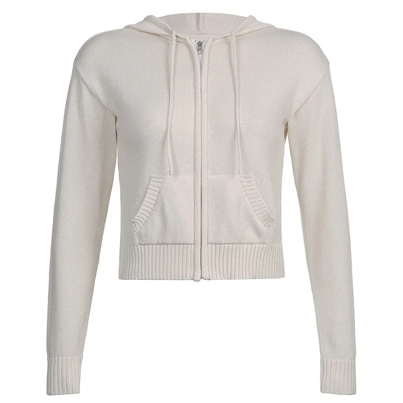 Slim Zipper Casual Hooded Sweater
