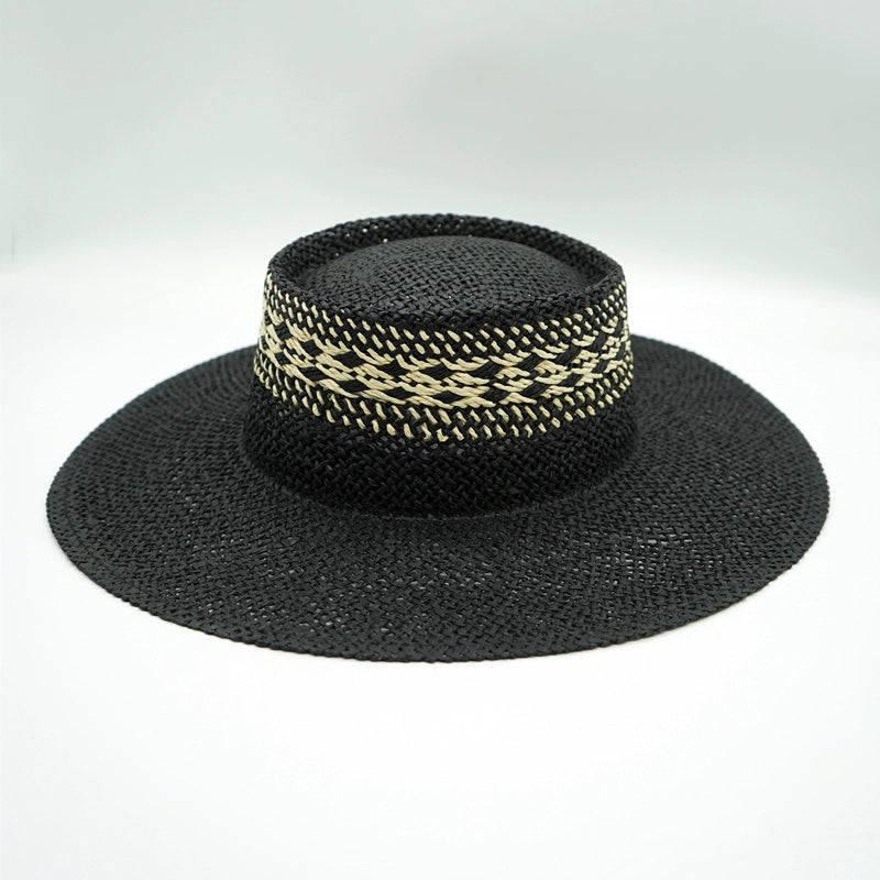 Maxct Straw Hat Japanese Style Black Brown Panama Women's Beach Big Brim
