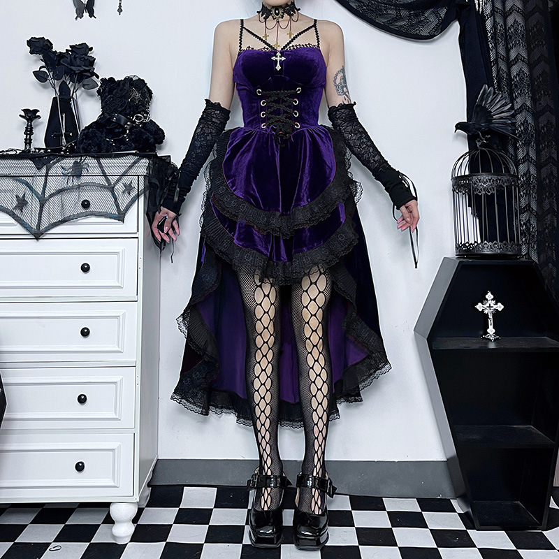 Maxct Autumn's New Dark Sexy Hot Girl Slim, Neck Tie, Waist Tie, Dress Girl