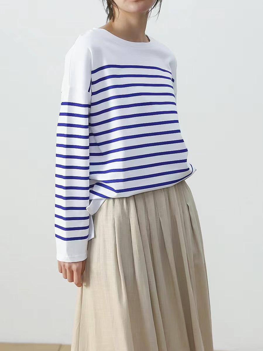 Maxct Striped Knit Long Sleeve T-Shirt