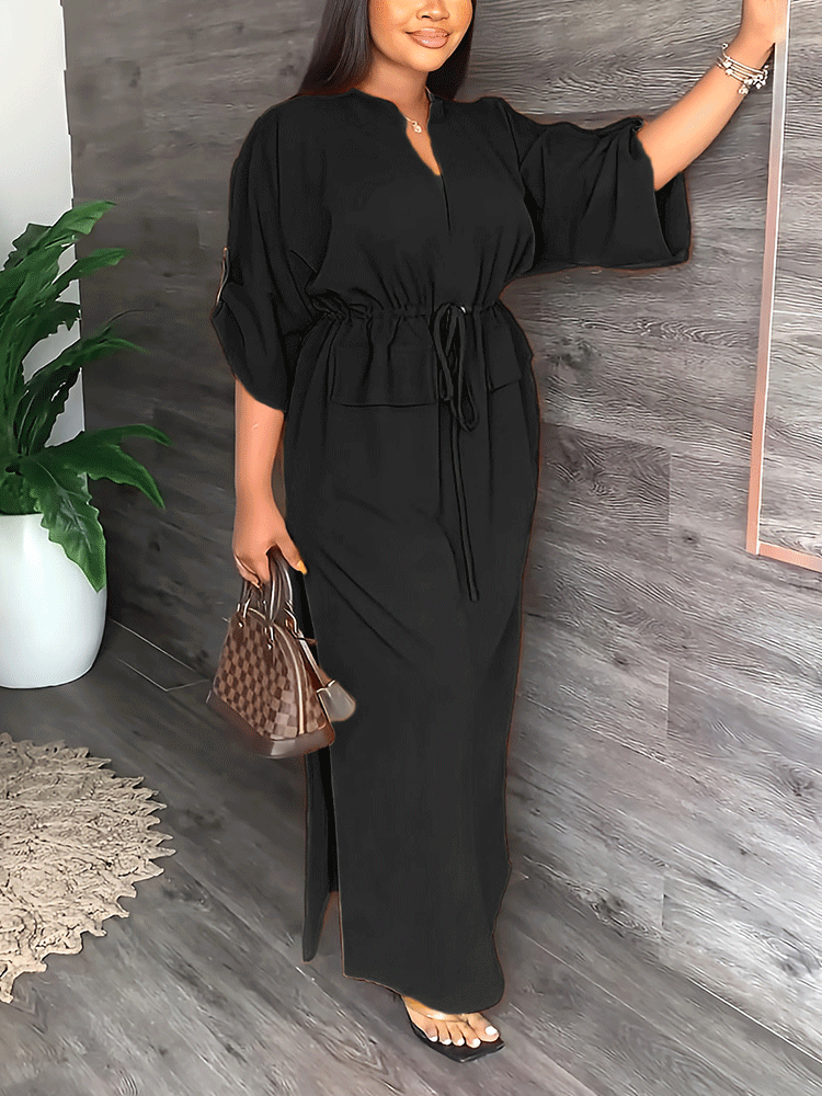 V-neck Split Maxi Dress Maxct