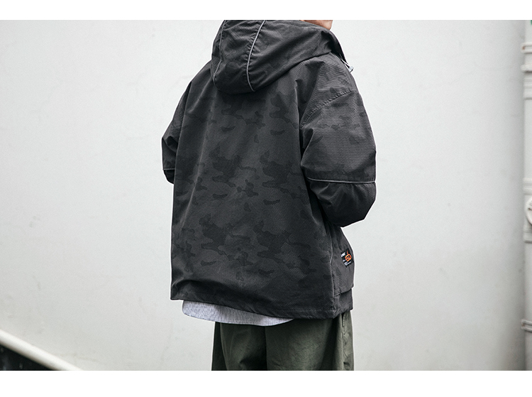 &Men's HQ Hooded Tactical Light Camo Jacket