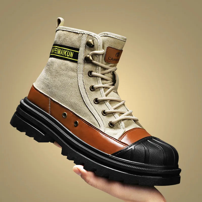 Men's Breathable High-top Boots with Thick Soles Maxct