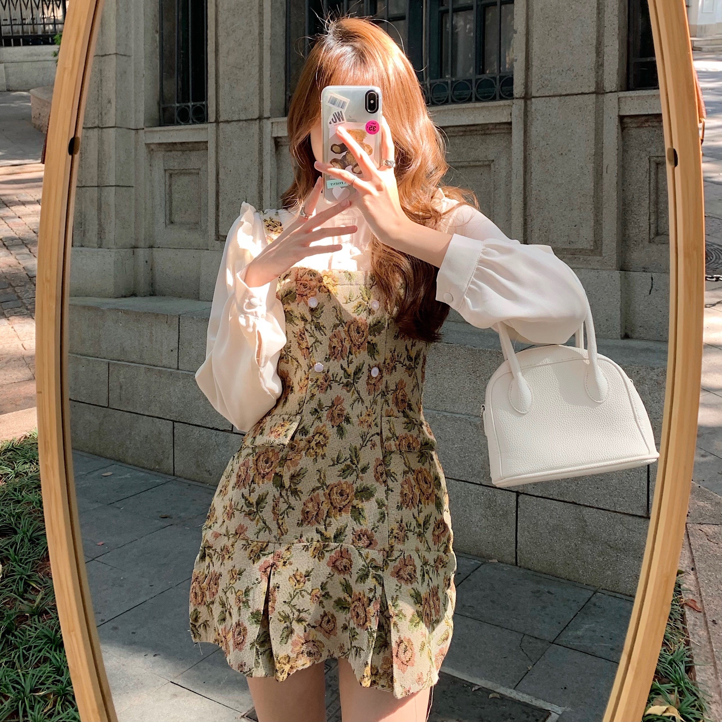 Rustic Floral Twofer Dress Maxct