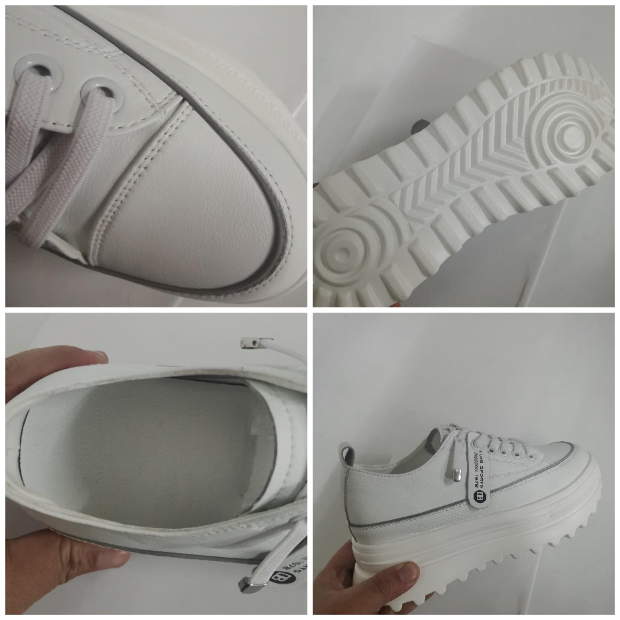 Platform Leather Sneaker Pumps for Women Maxct