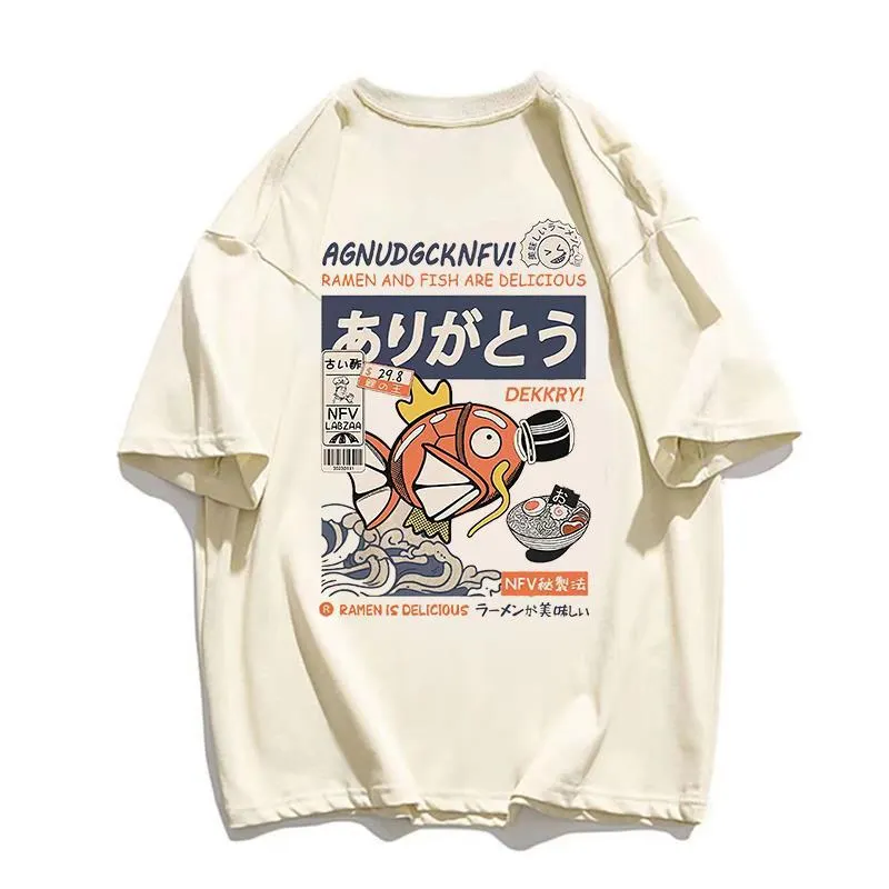 Maxct outfit ideas for school Japanese-style Harajuku Shirt Cotton Anime O-neck T-shirt Sh - Image 2