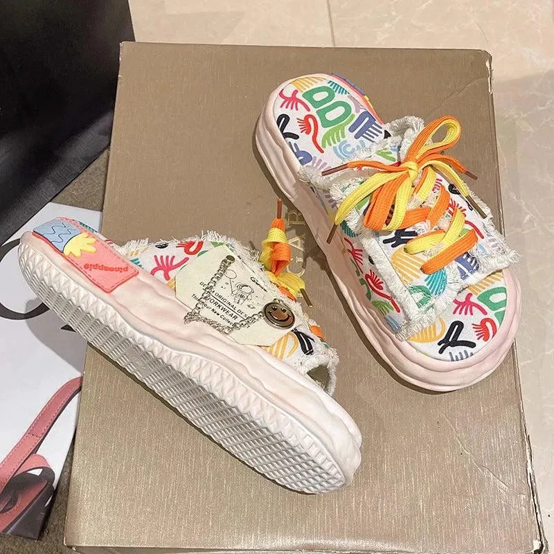 Sneaker Slippers Women's Artistic Platform Shoes Maxct