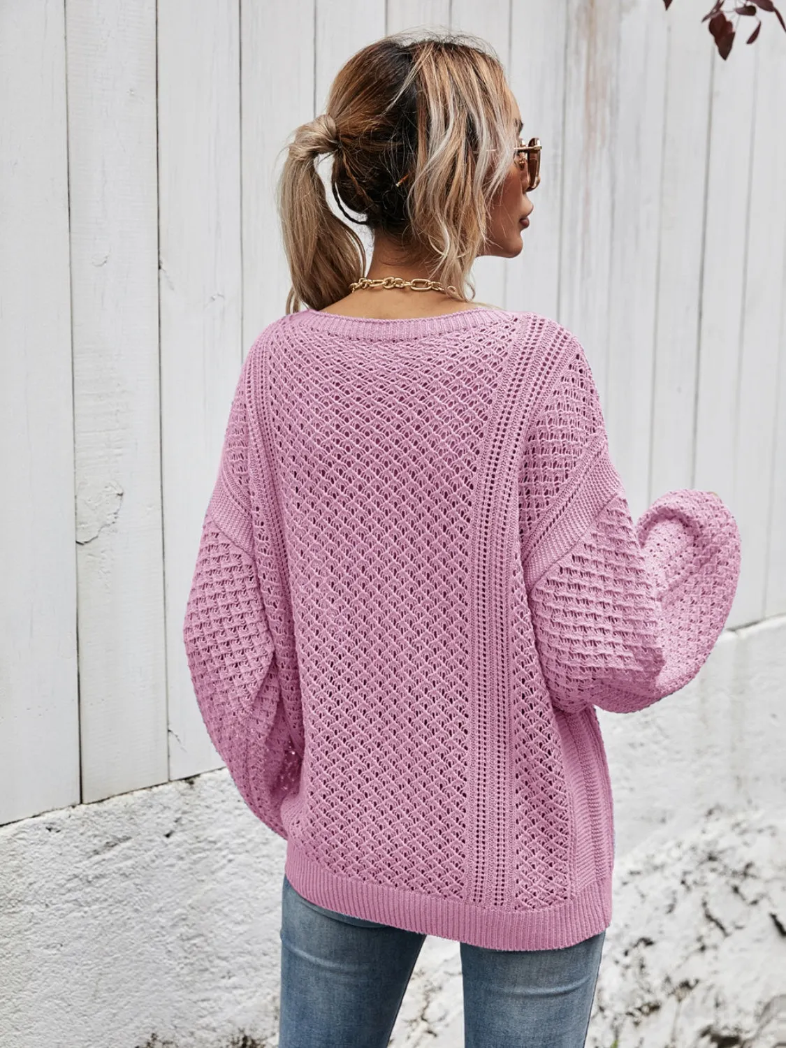 Maxct &V-Neck Dropped Shoulder Sweater