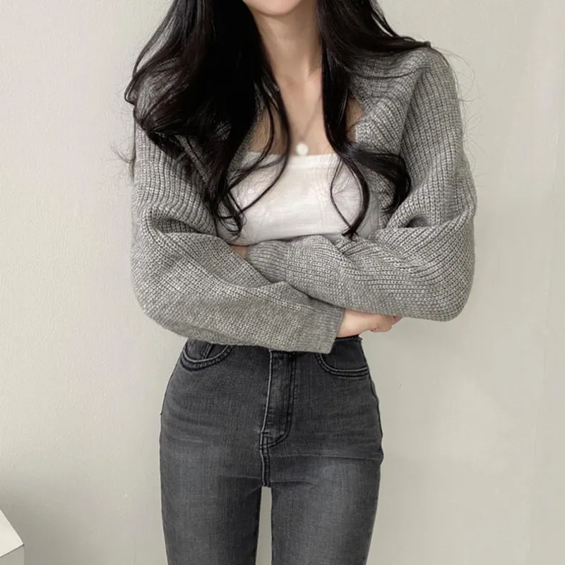 Maxct Autumn New Knitted Short Cardigan sweater Shawl Chic Korean Sle Versitile Fashion Women's Top