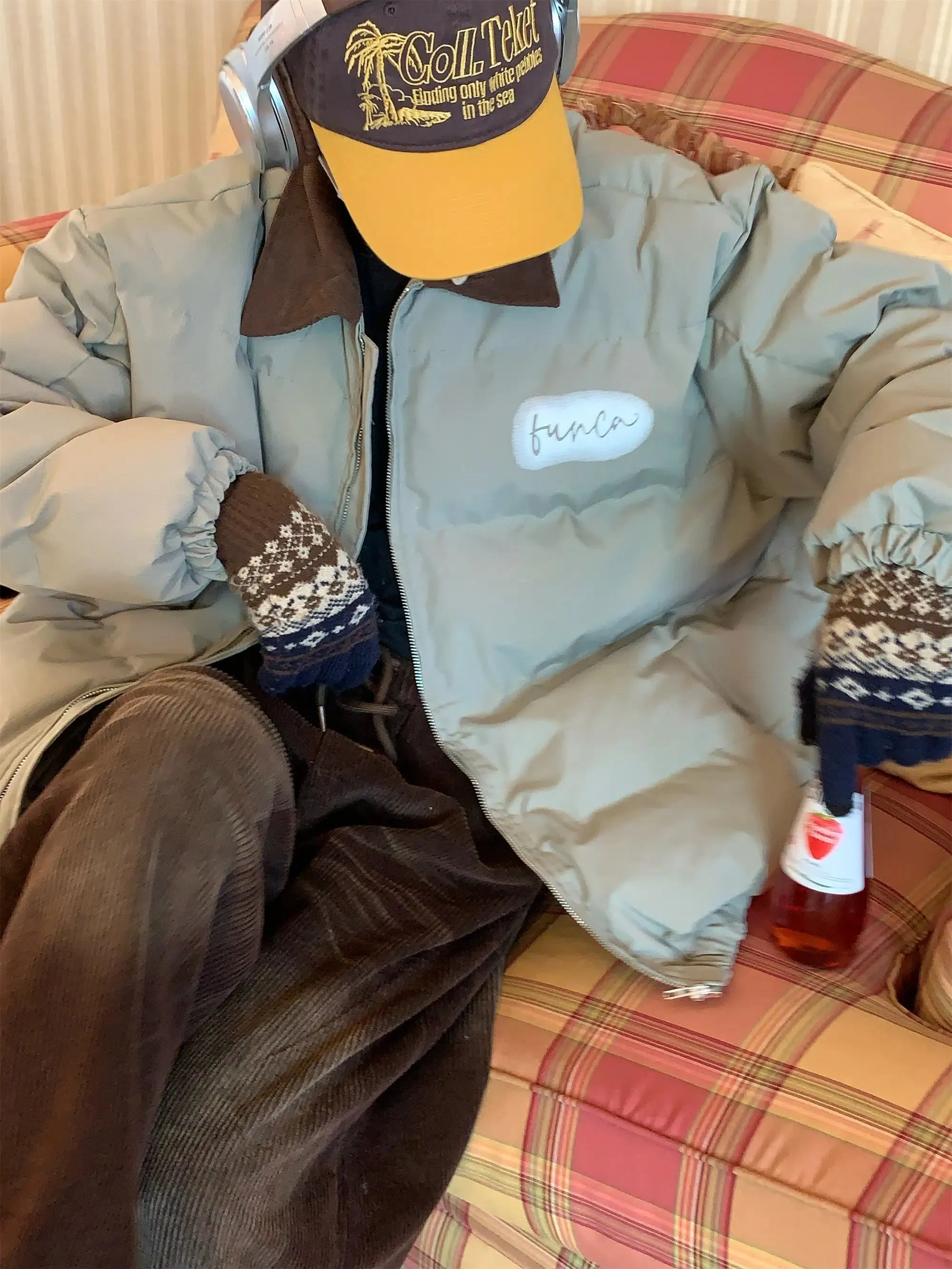 Maxct Corduroy Casual Loose Puffer Jacket