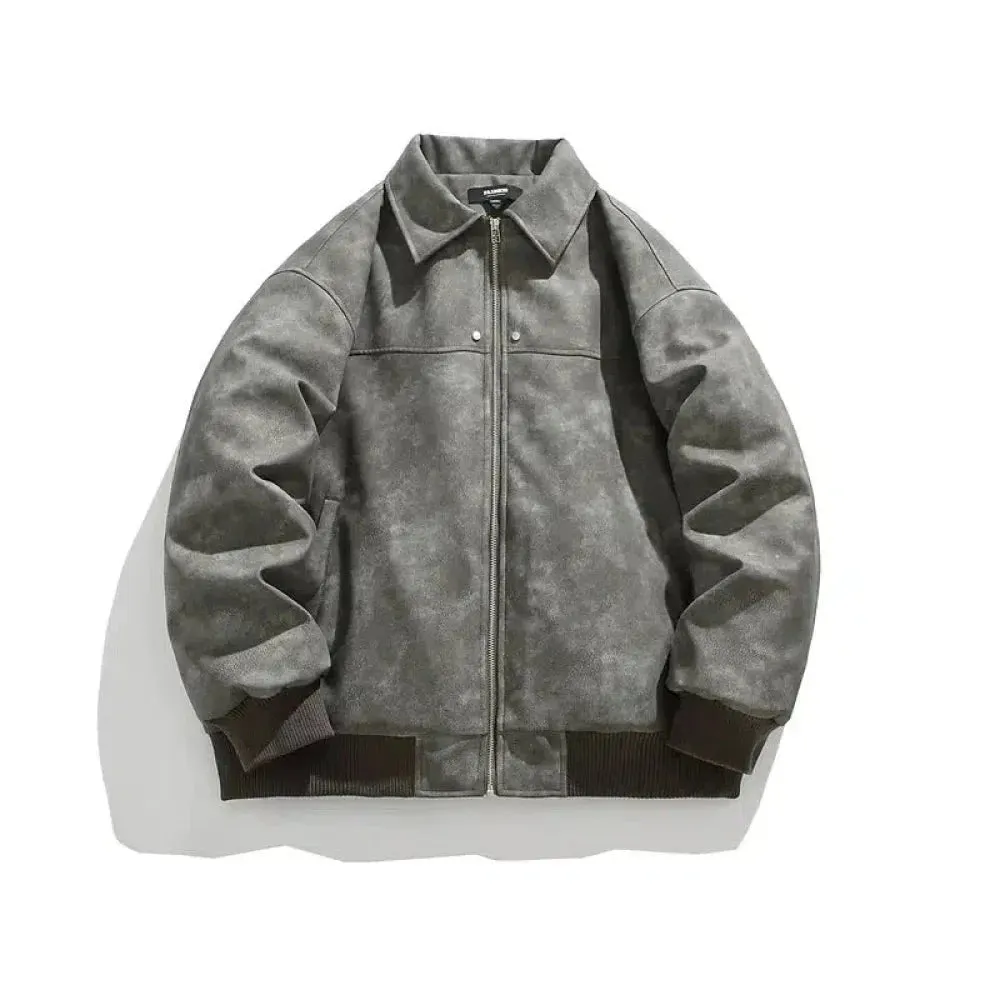 Maxct Retro Suede Lapel Cotton Jacket