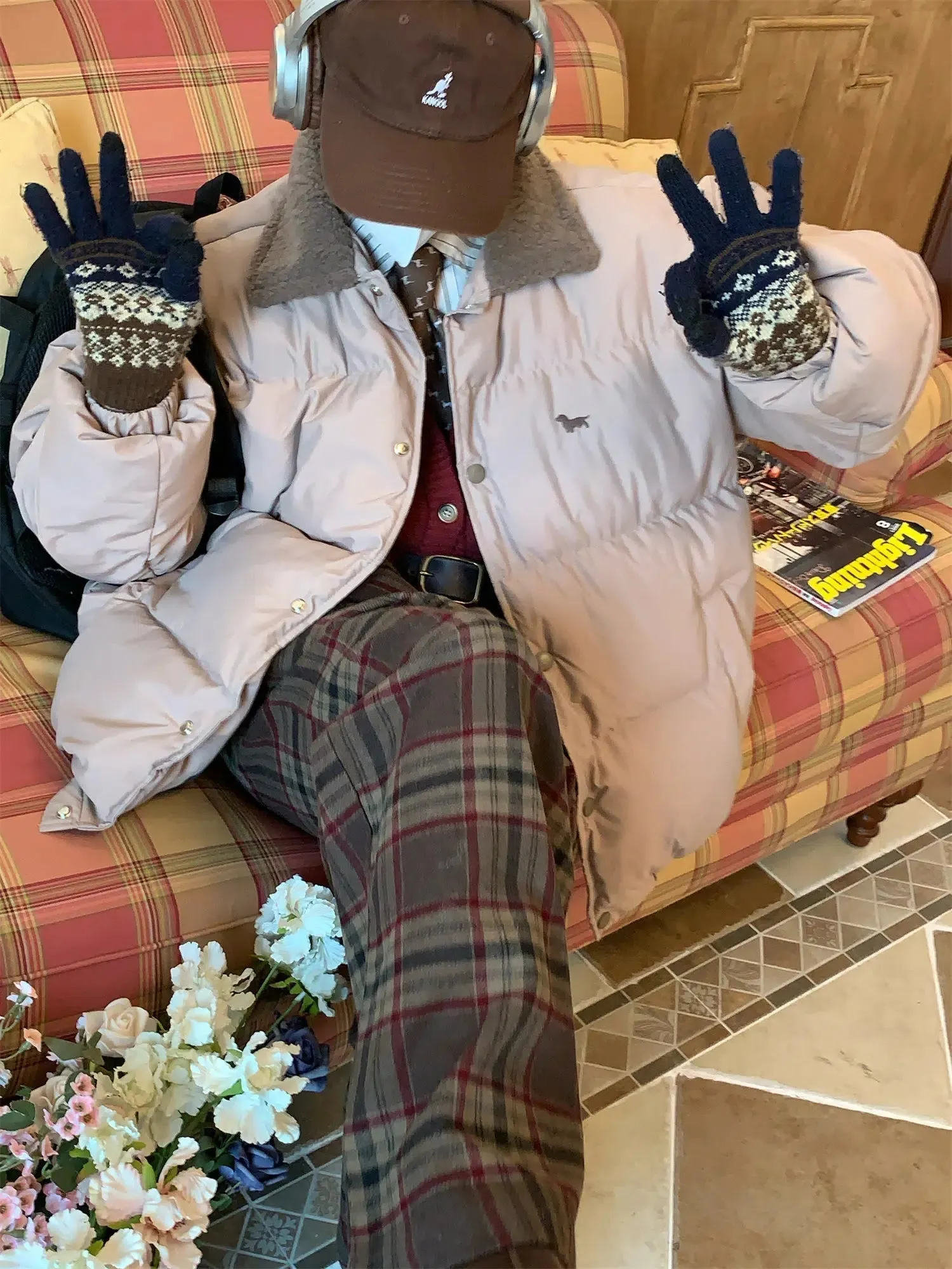 Maxct Puppy Embroidered Padded Puffer Jacket