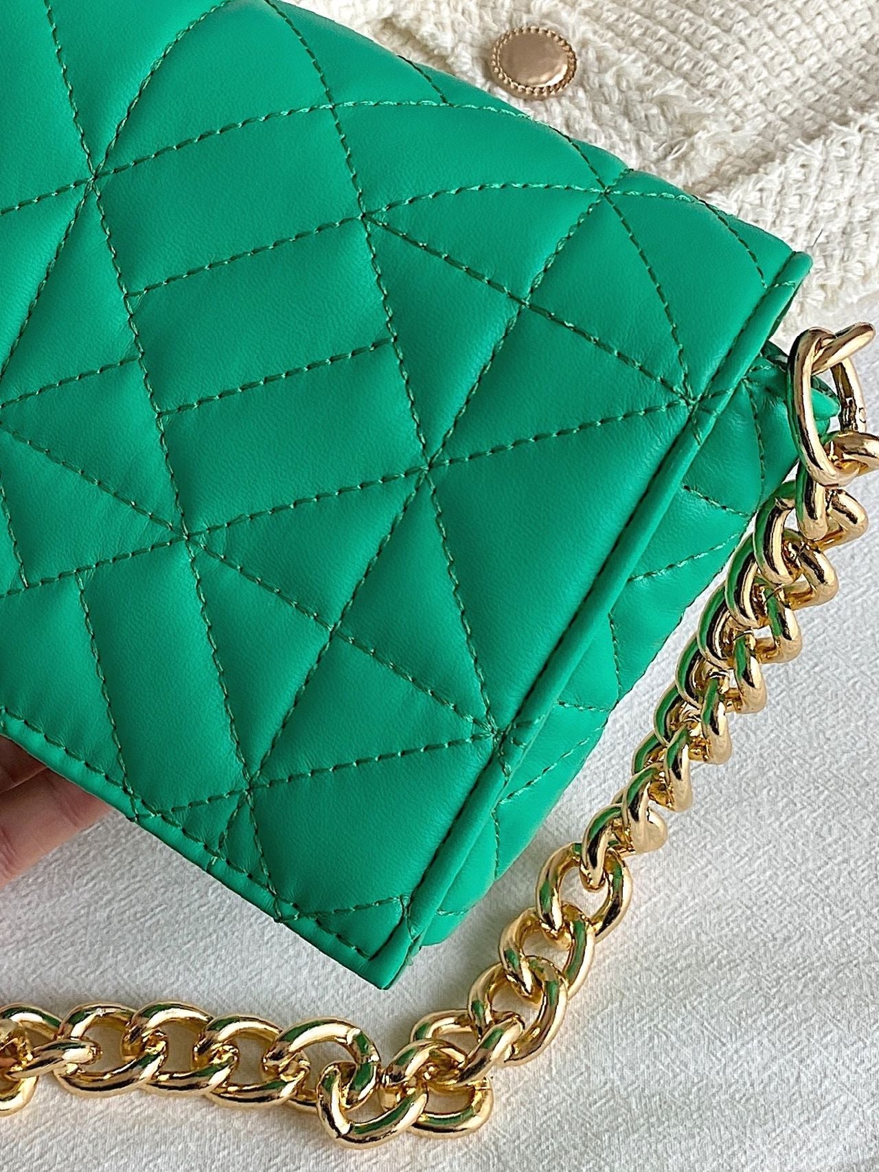 Bag For Love - Minimalist Quilted Flap Square Bag - Women Maxct Bags