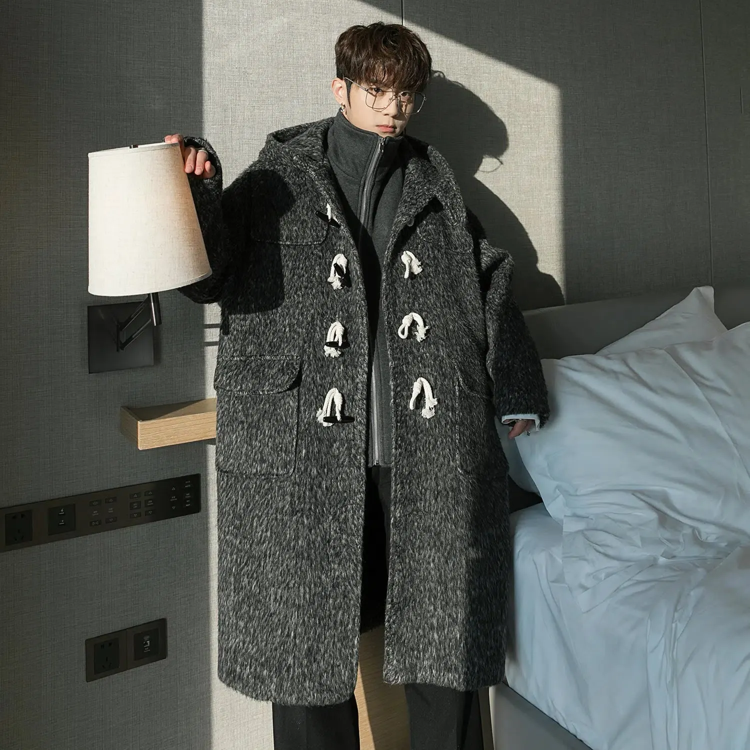 Maxct Two-piece Horn Button Woolen Coat
