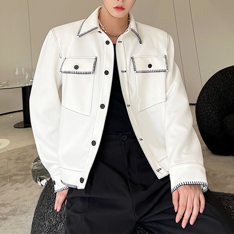 Maxct Topstitched Contrast Design Jackets