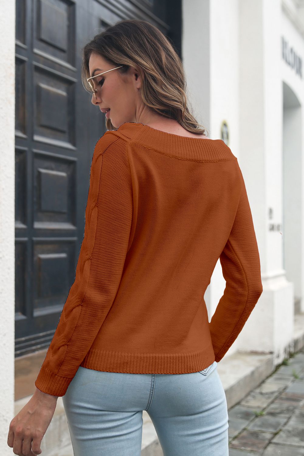 Maxct &Cable-Knit Long Sleeve Sweater