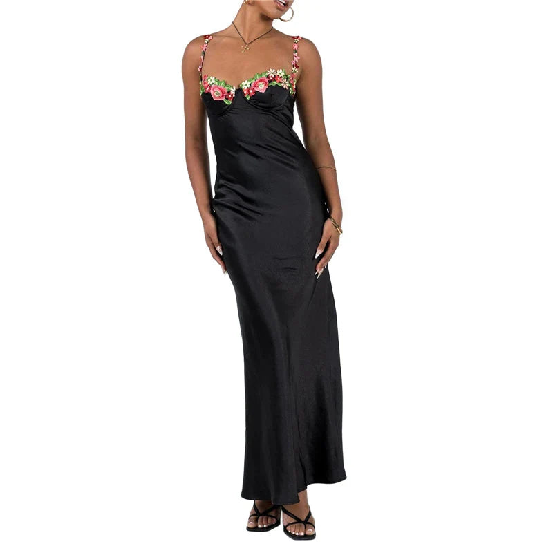 Corset Dresses for y2k Low Cut Satin Spaghetti Strap Sleeveless Bodycon Dresses Going Out Party Dresses Maxct