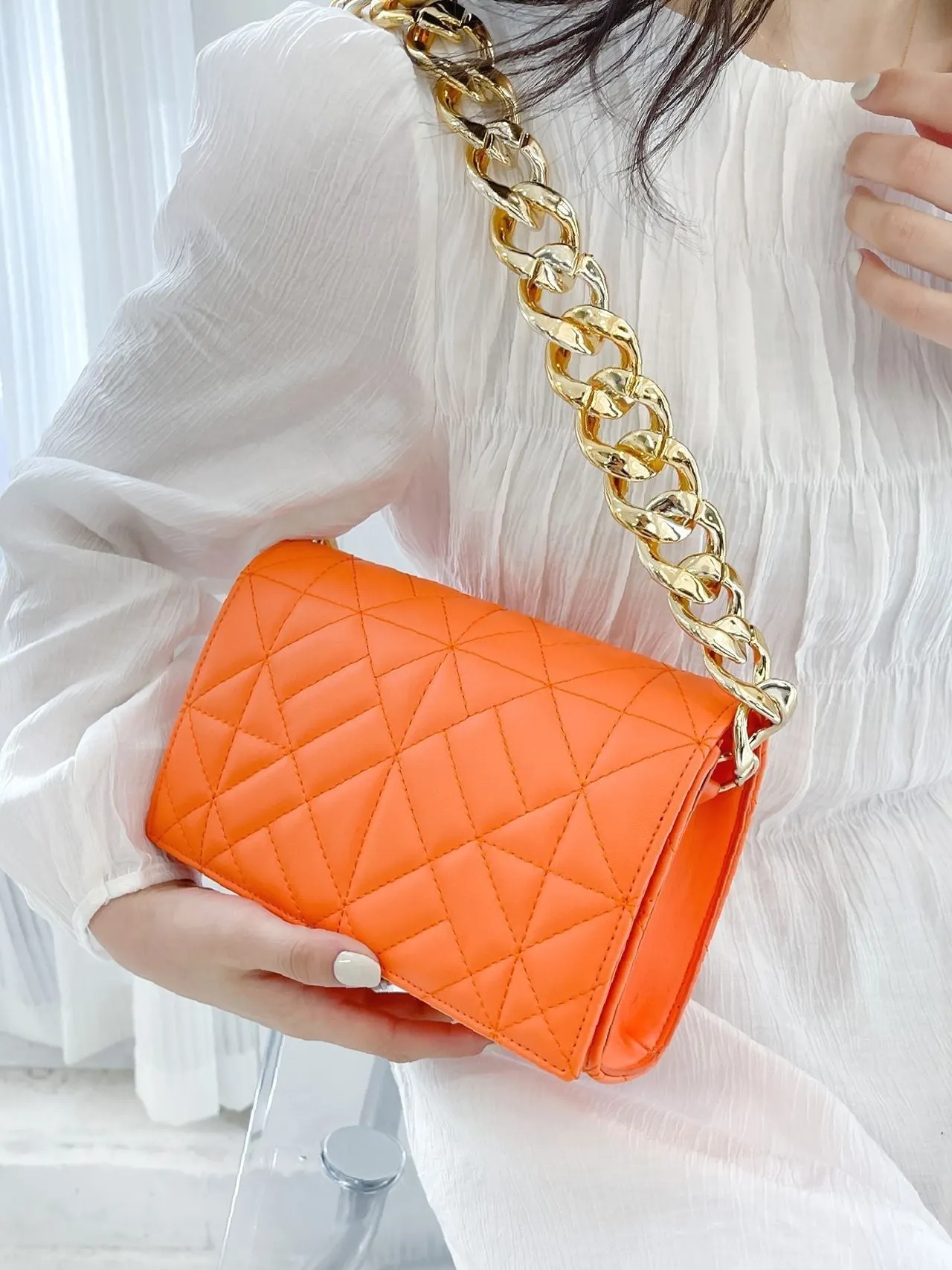 Bag For Love - Quilted Chain Square Bag  - Women Maxct Bags