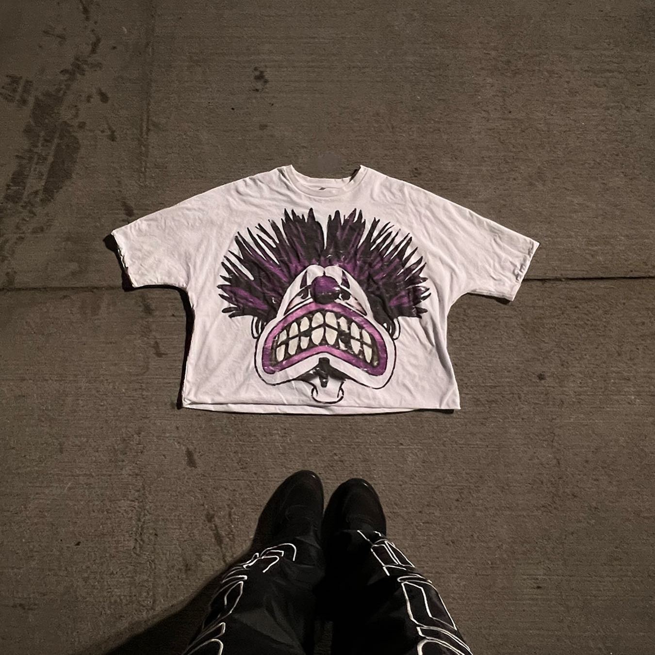 American fashion trend letter print oversized round T-shirt men's street hip-hop casual Harajuku loose short-sleeved top