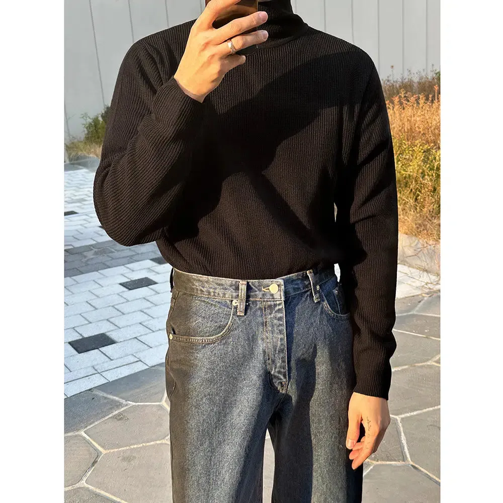 Maxct Semi-Turtle Collar Turtleneck Bottoming Sweater