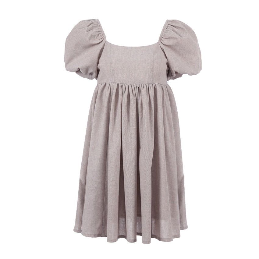Tampa Puff Sleeve High Waist Linen Mini Dress Maxct