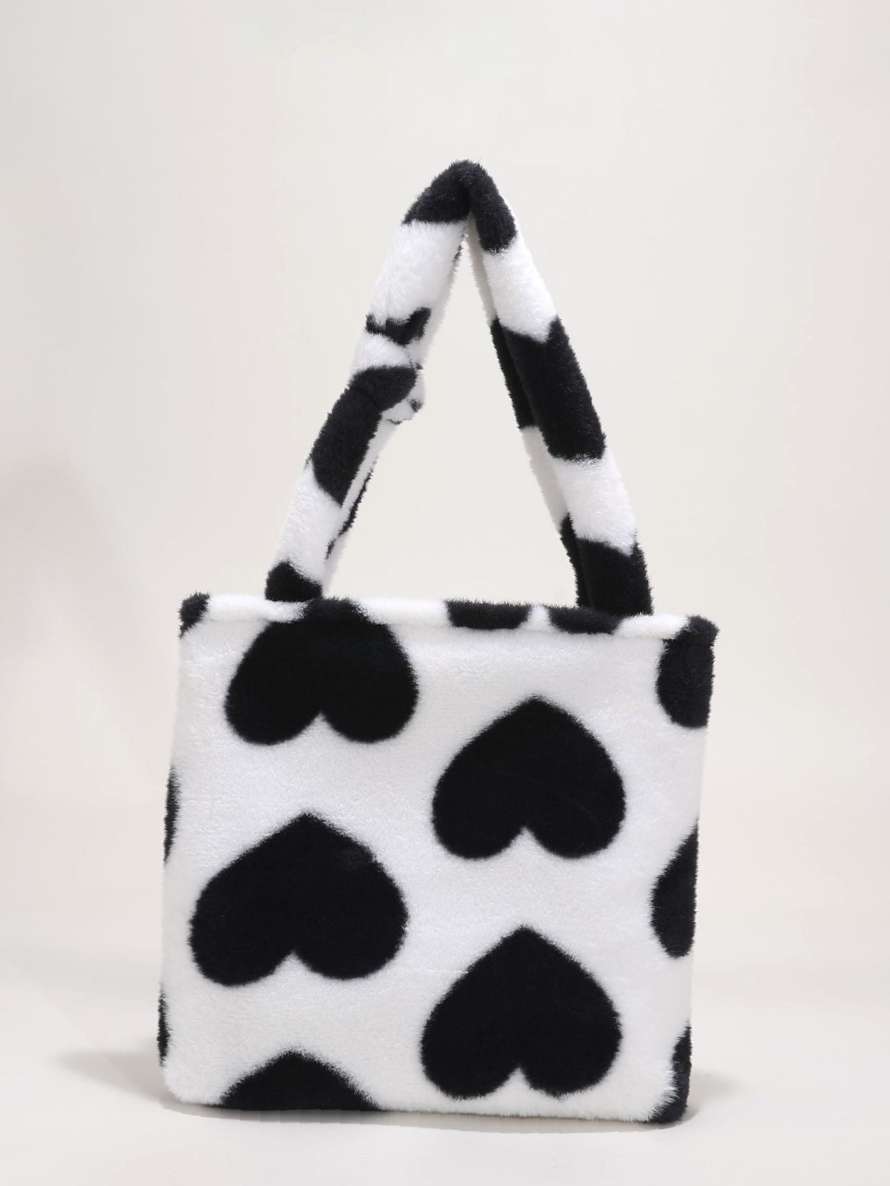 Maxct - Fluffy Heart Pattern Shoulder Tote Bag  - Women Tote Bags