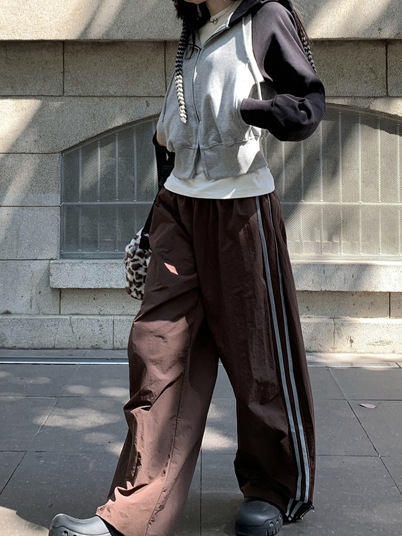 Grey Cropped Hoodies Zip Up Long Sleeve Sweatshirt Cardigan Oversized Autumn Fashion Wide Leg Track Pants Two Piece Sets