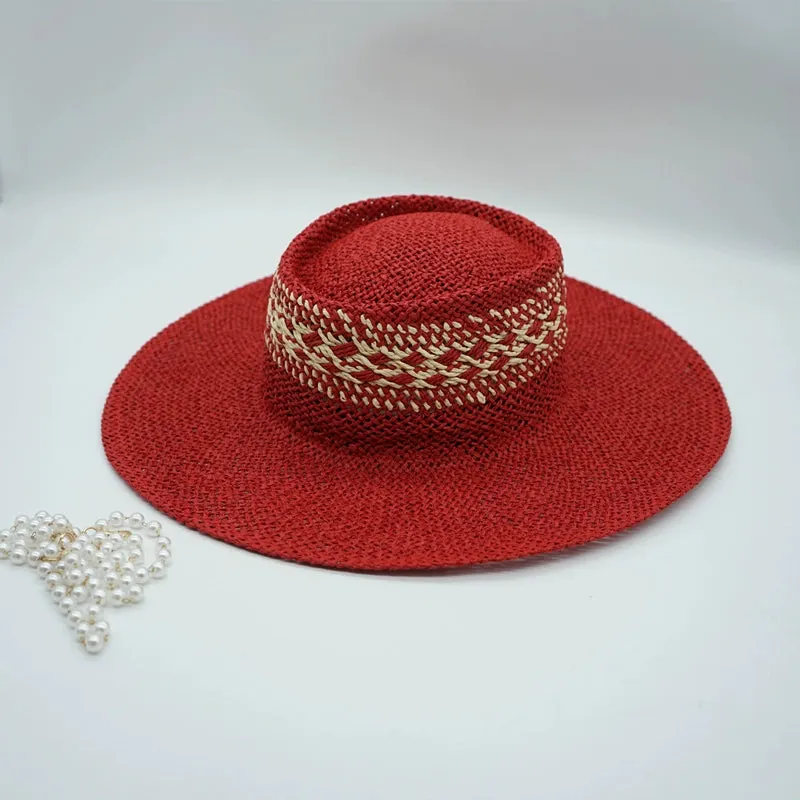 Maxct Straw Hat Japanese Style Black Brown Panama Women's Beach Big Brim