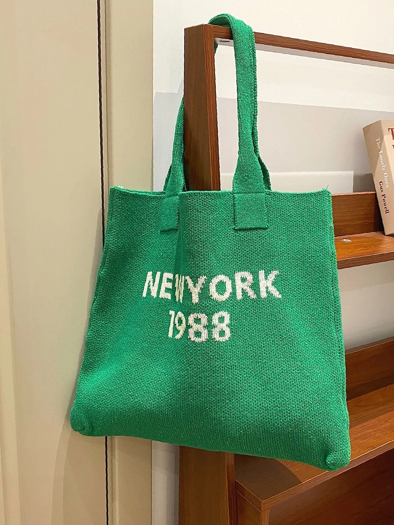 Maxct - Letter Graphic Crochet Shopper Bag  - Women Tote Bags